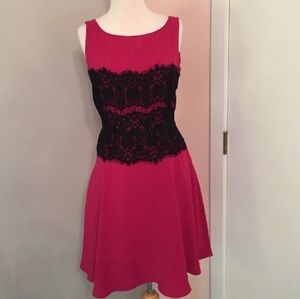 Ann Taylor LOFT fit&flare magenta sleeveless dress